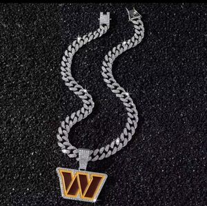 NEW Washington commanders Iced Chain Necklace 20" Or 24" In Gold Or Silver